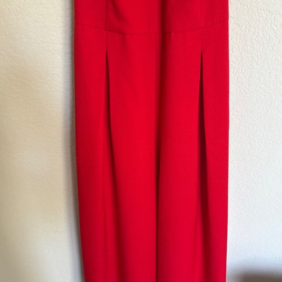 Banana Republic red halter neck wide leg pleated jumpsuit size 6 - Picture 4 of 5